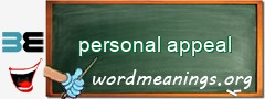 WordMeaning blackboard for personal appeal